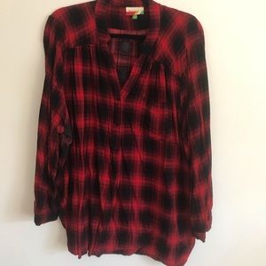 ModCloth red plaid blouse